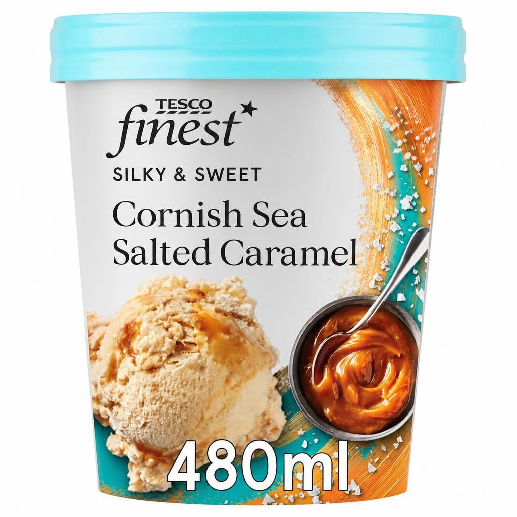 Tesco Finest Cornish Sea Salted Caramel Ice Cream 480Ml