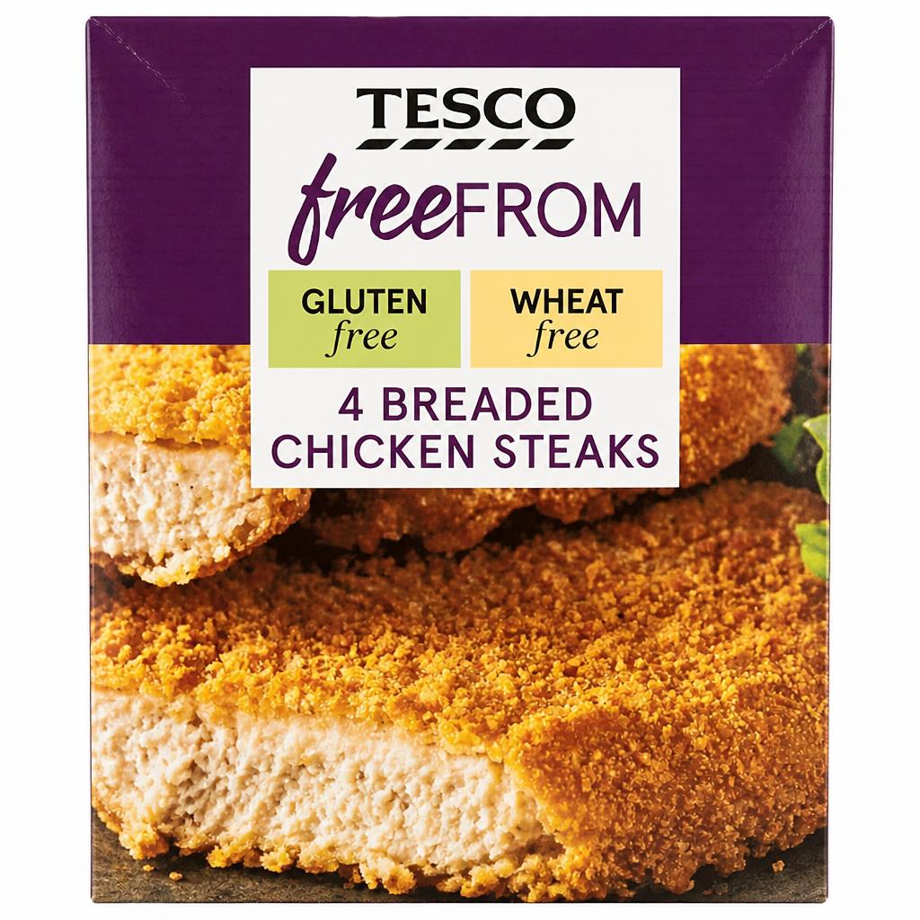 Tesco Free From Breaded Chicken Steaks 4 Pack 380g