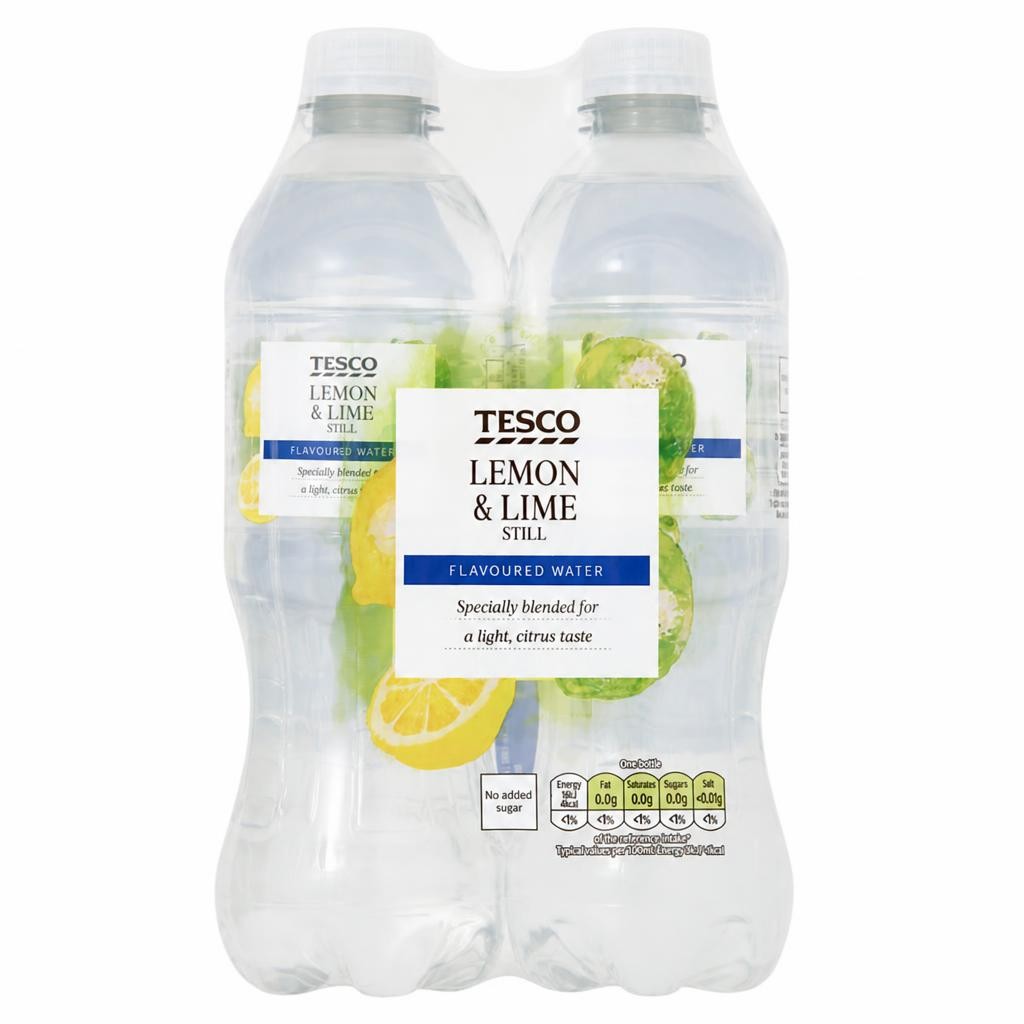 Tesco Lemon & Lime Still Flavoured Water 4 x 500ml