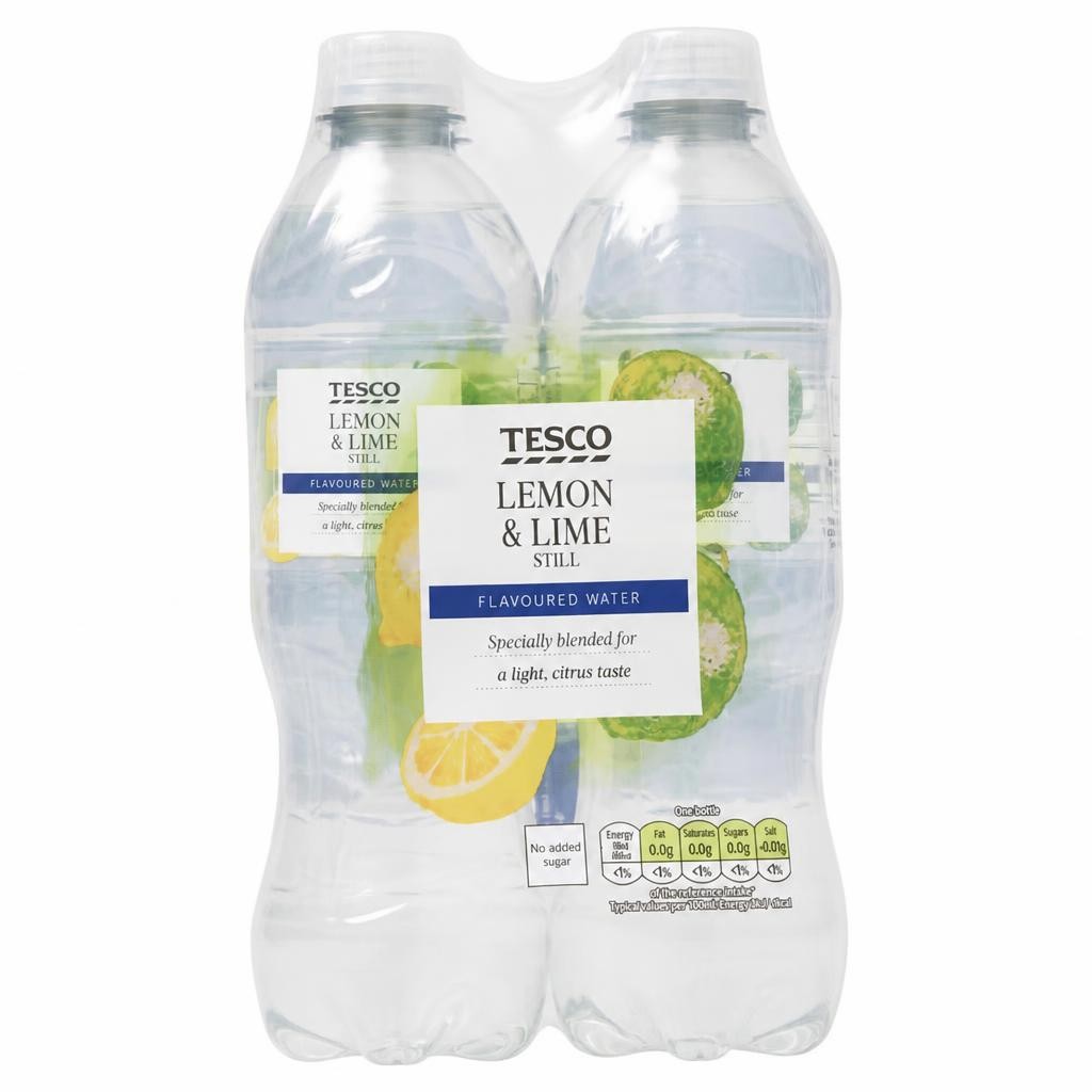 Tesco Lemon & Lime Still Flavoured Water 4 x 500ml