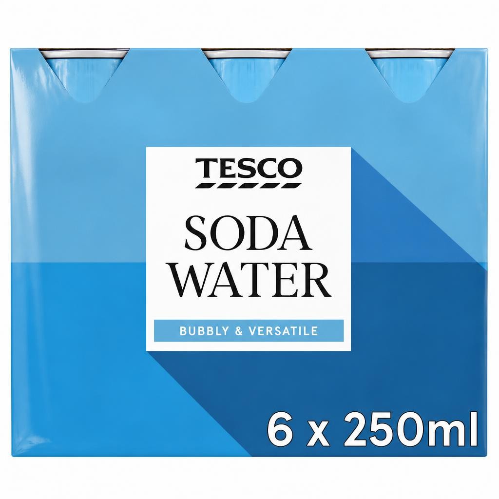 Tesco Soda Water 6 x 250ml