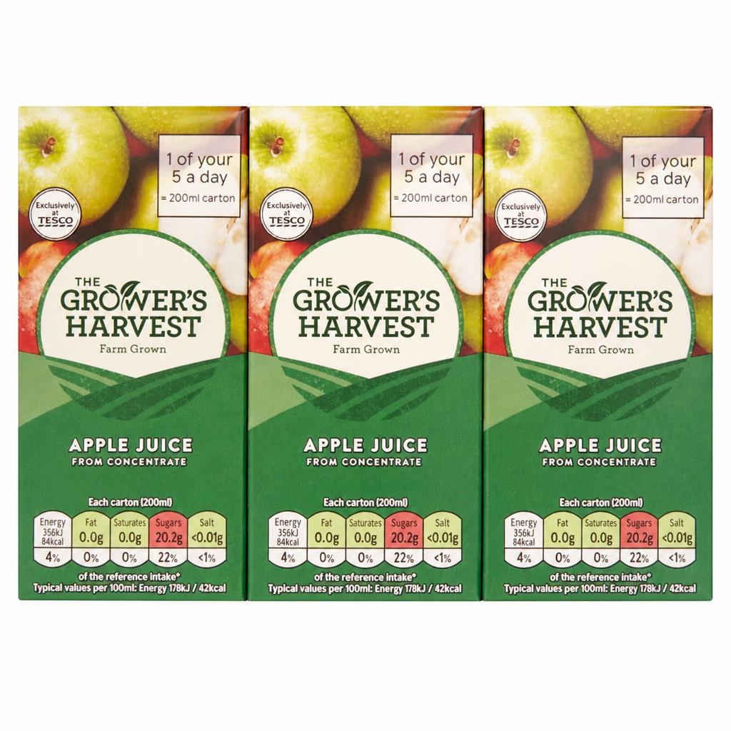 Growers Harvest Apple Juice From Concentrate 6 X 200Ml