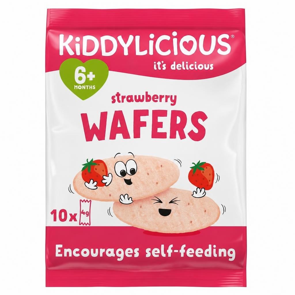 Kiddylicious Strawberry Wafer 10 X4 G