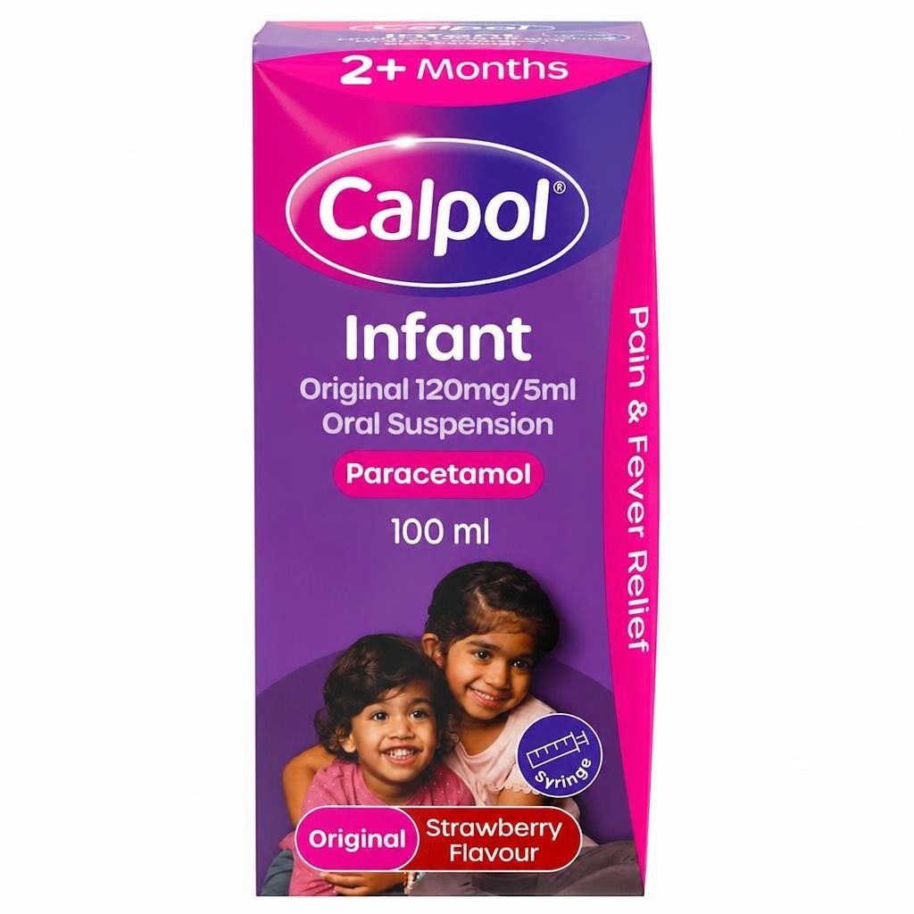 Calpol Infant Paracetamol Oral Suspension 120mg/5ml - Strawberry 100ml