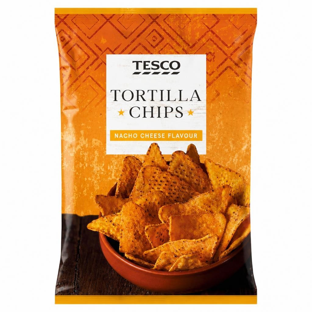 Tesco Tortilla Chips - Nacho Cheese Flavour 200g