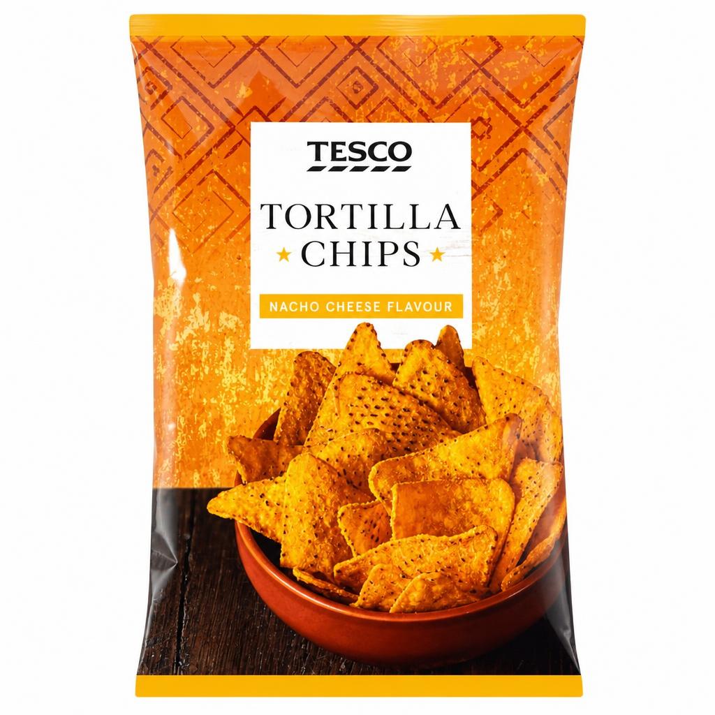 Tesco Tortilla Chips - Nacho Cheese Flavour 200g