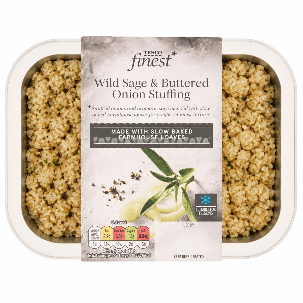 Tesco Finest Wild Sage & Buttered Onion Stuffing 225G