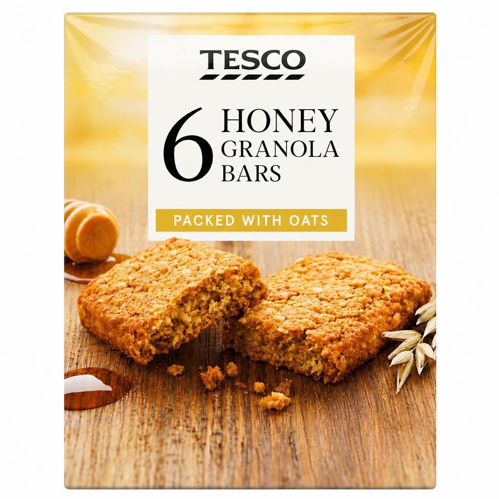 Tesco Honey Granola Bars - Packed with Oats 6 x 30g (180g)