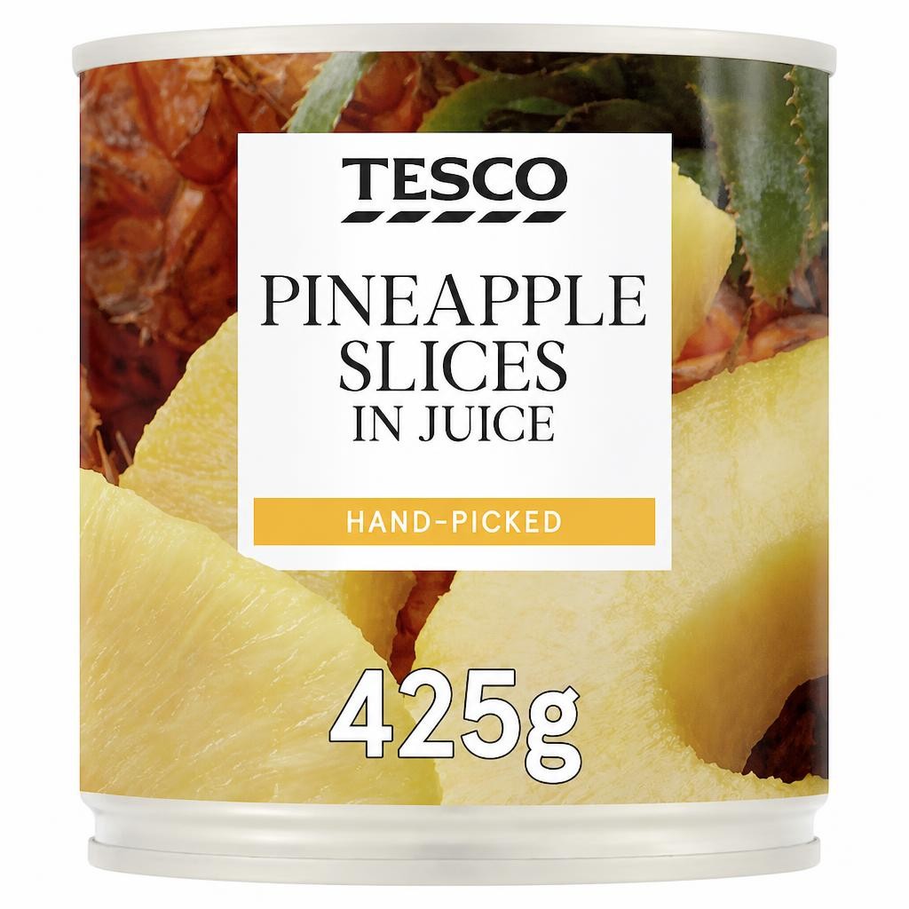 Tesco Pineapple Slices In Juice 425G
