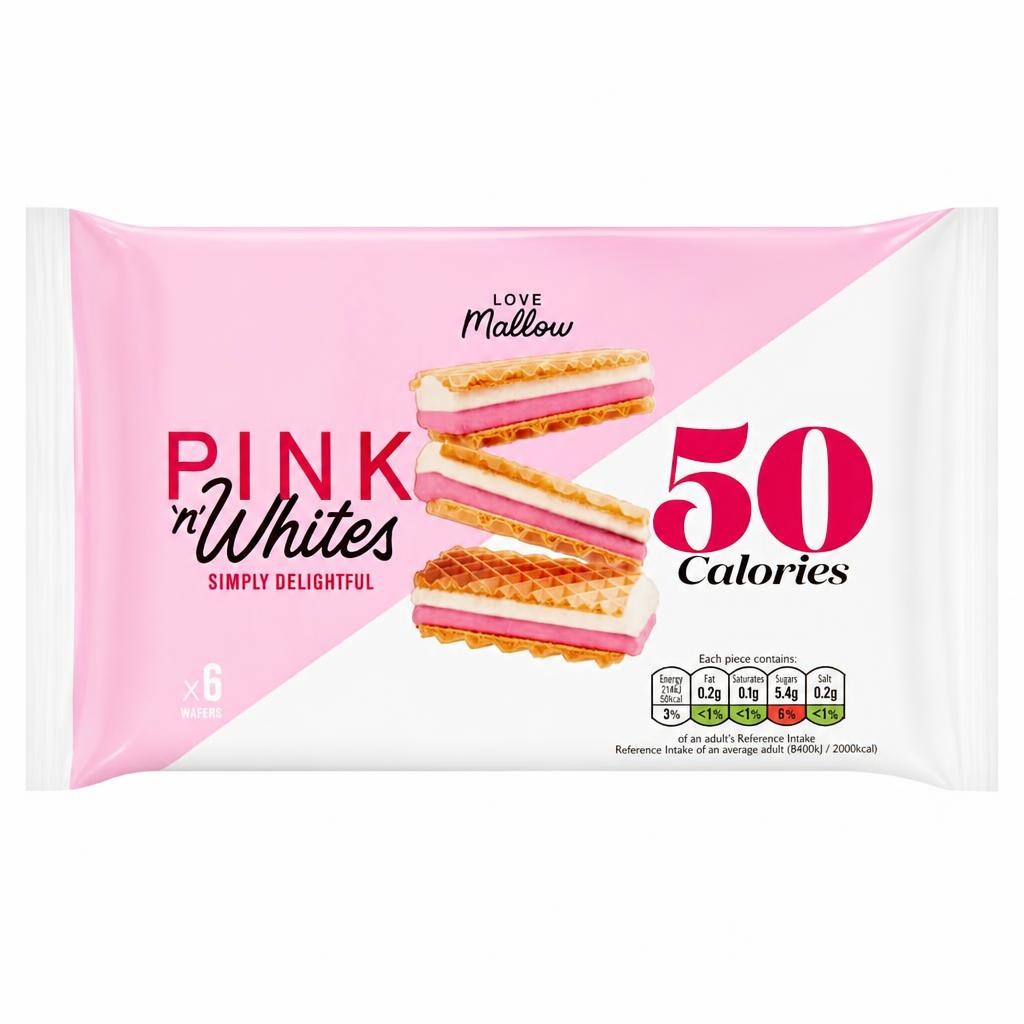 Caxton Pink & White Wafers 6 Pack 85G
