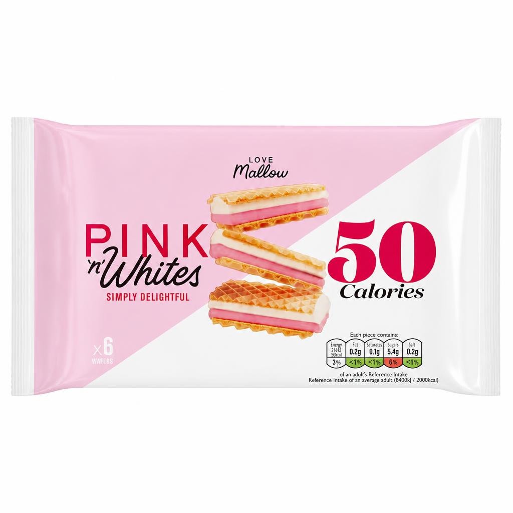 Caxton Pink & White Wafers 6 Pack 85G