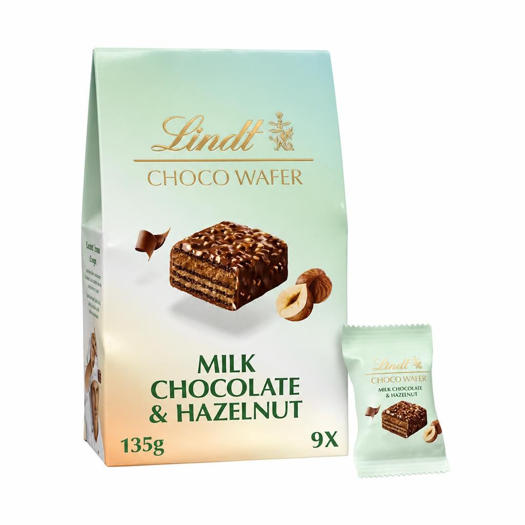 Lindt Milk Chocolate & Hazelnut Choco Wafers 135G