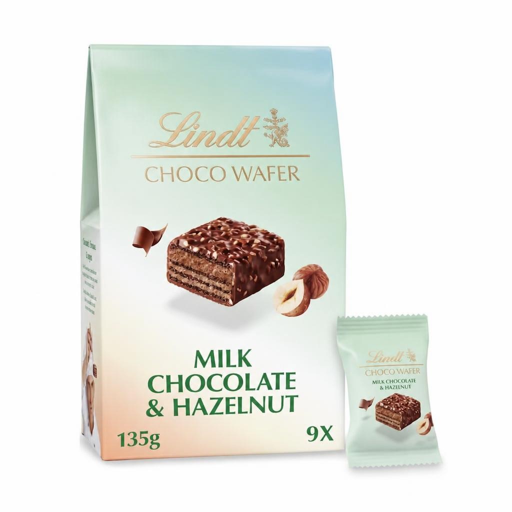 Lindt Milk Chocolate & Hazelnut Choco Wafers 135G