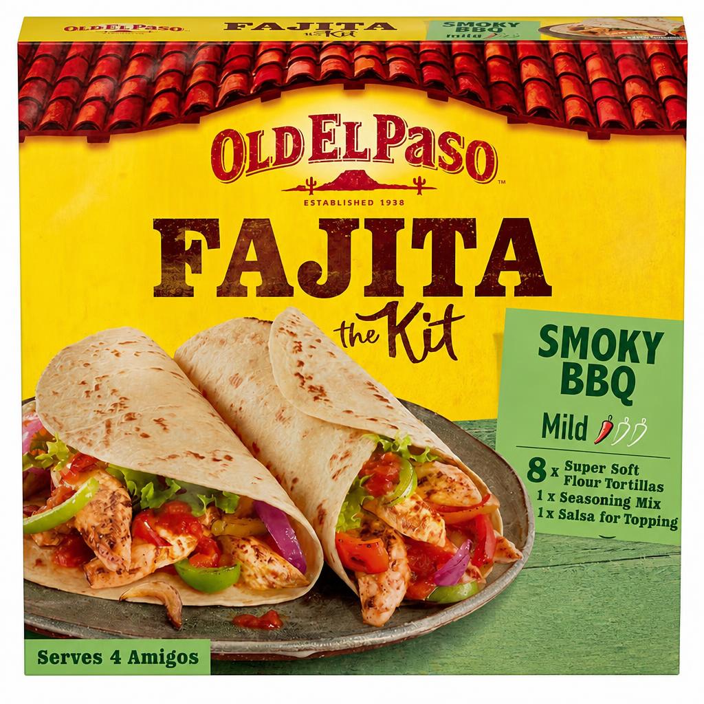 Old El Paso Smoky Bbq Fajita Dinner Kit 500G