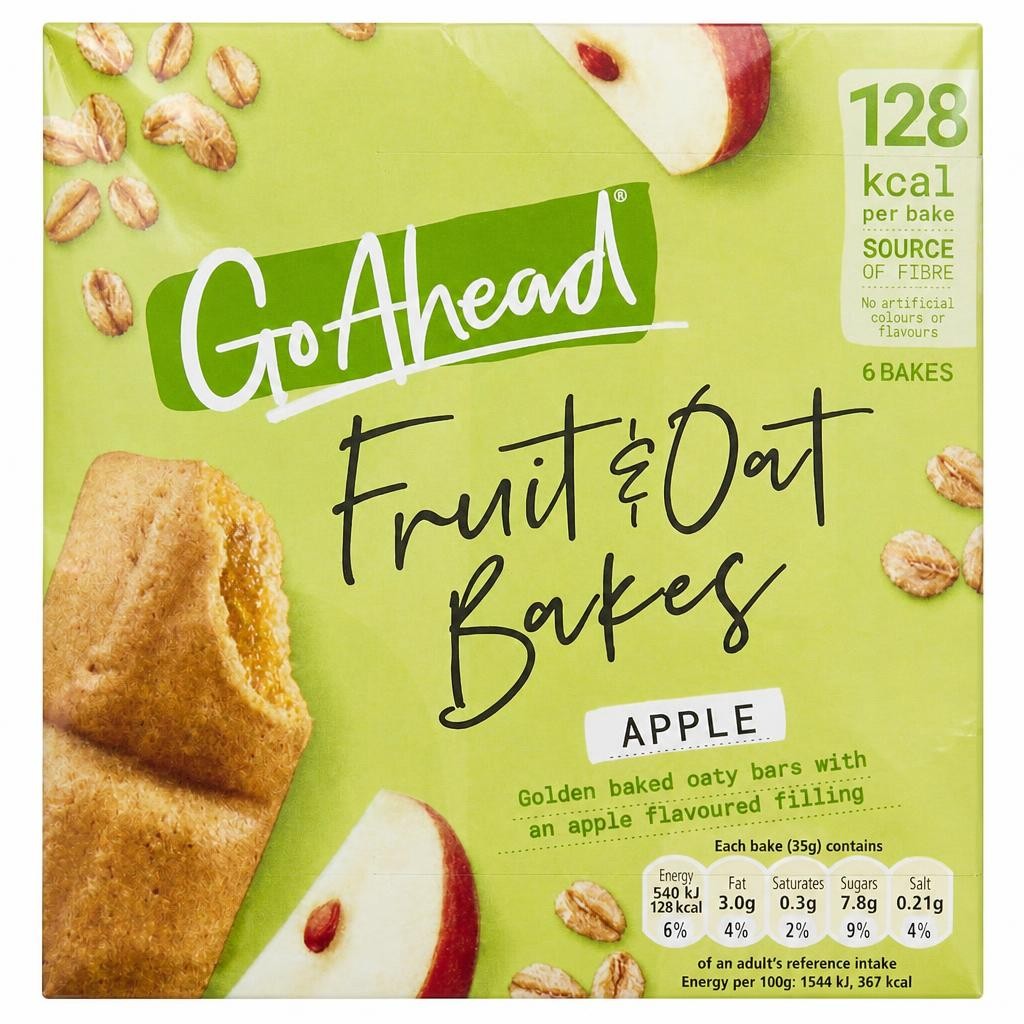 Go Ahead 6 Fruit & Oat Bakes Apple 210g