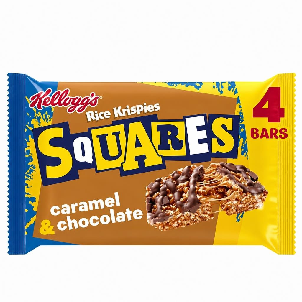 Kellogg's Rice Krispies Squares Caramel & Chocolate Snack Bars 4x36g