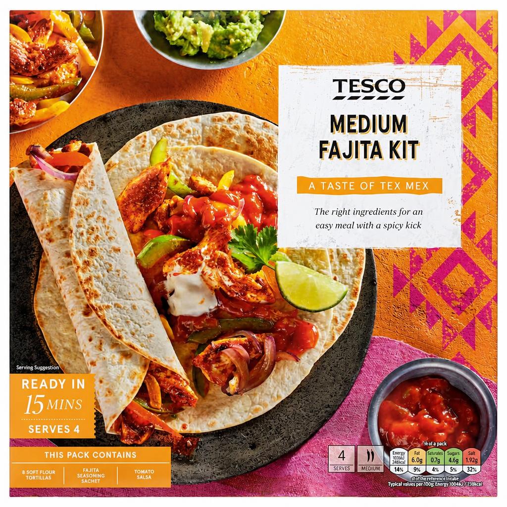Tesco Medium Fajita Kit 475G