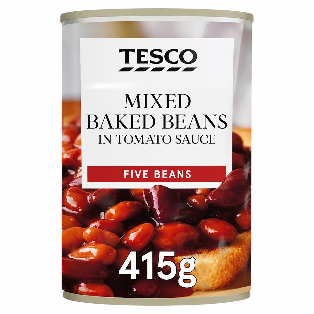 Tesco Mixed Baked Beans In Tomato Sauce 415G