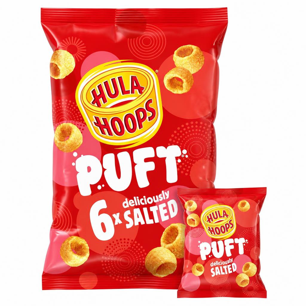 Hula Hoops Puft Salted Multipack Crisps 6x15g