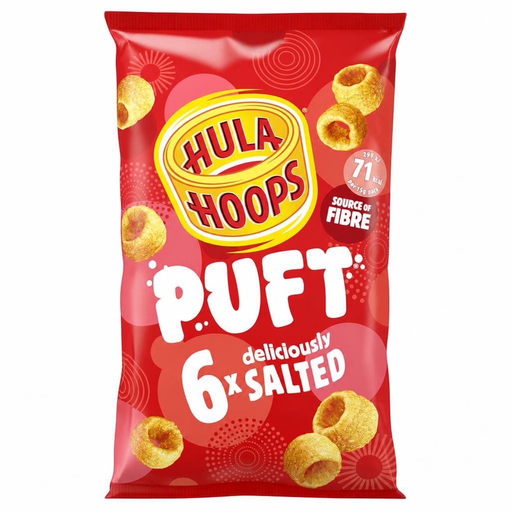 Hula Hoops Puft Salted Multipack Crisps 6x15g