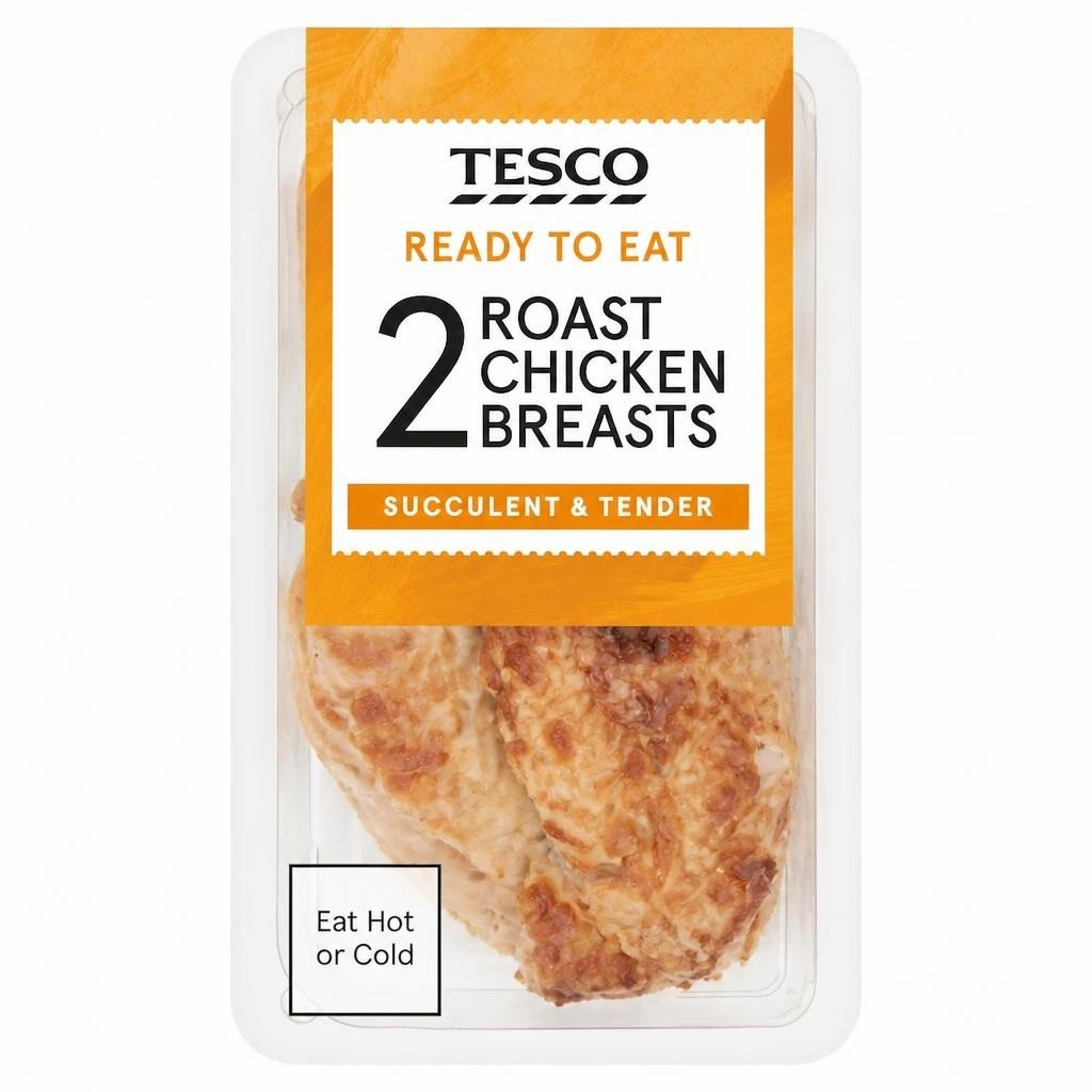 Tesco 2 Roast Cooked Chicken Breast Fillets 245 G