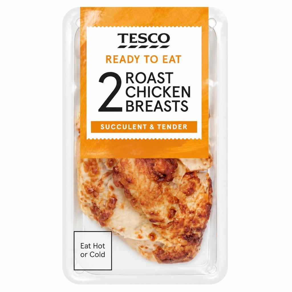 Tesco 2 Roast Cooked Chicken Breast Fillets 245 G