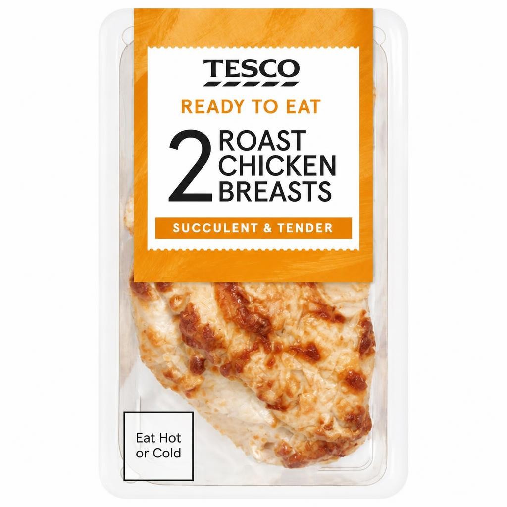 Tesco 2 Roast Cooked Chicken Breast Fillets 245 G