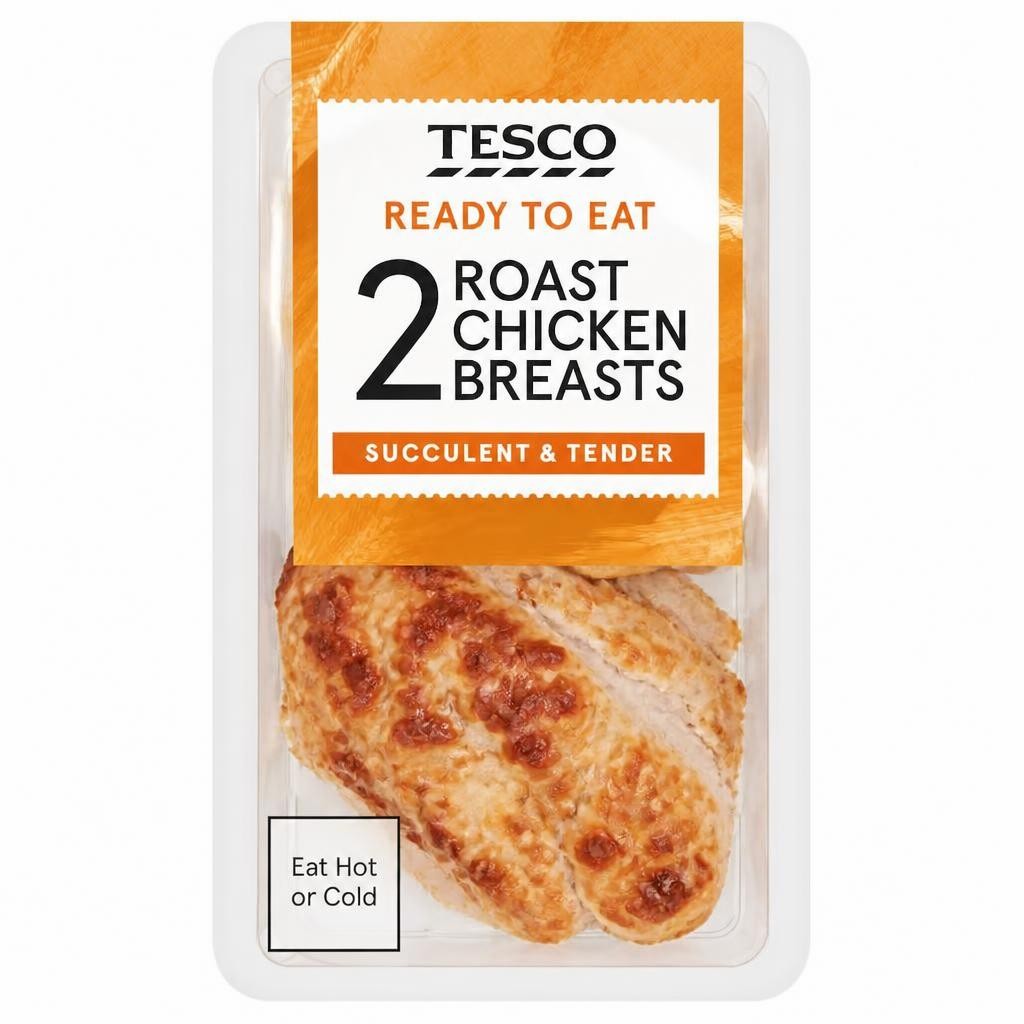 Tesco 2 Roast Cooked Chicken Breast Fillets 245 G