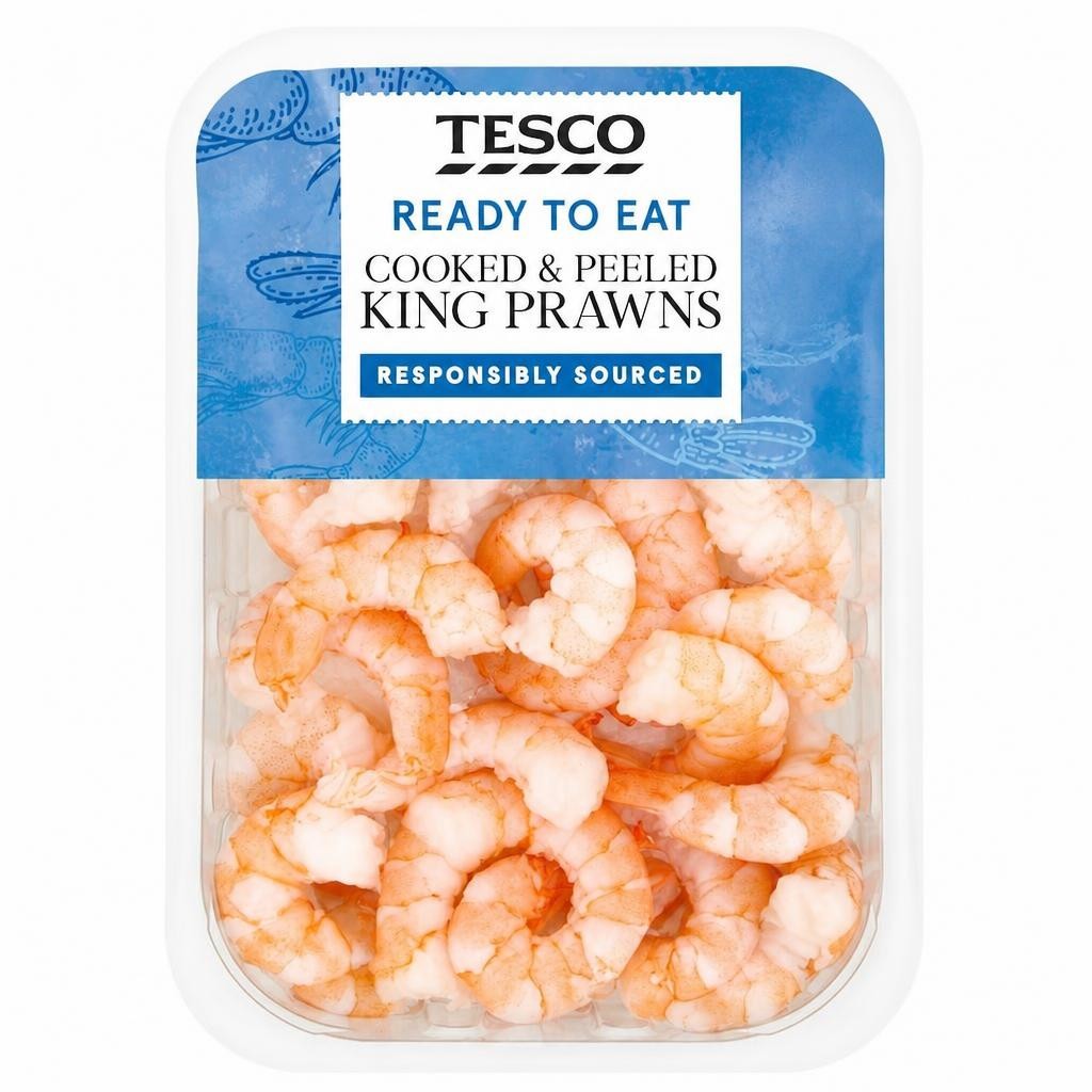Tesco Cooked And Peeled King Prawns 150G