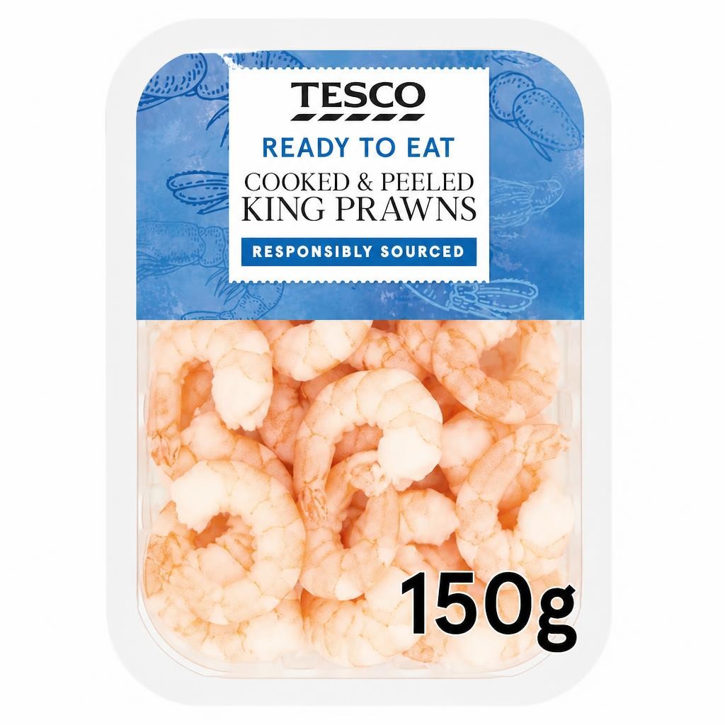 Tesco Cooked And Peeled King Prawns 150G