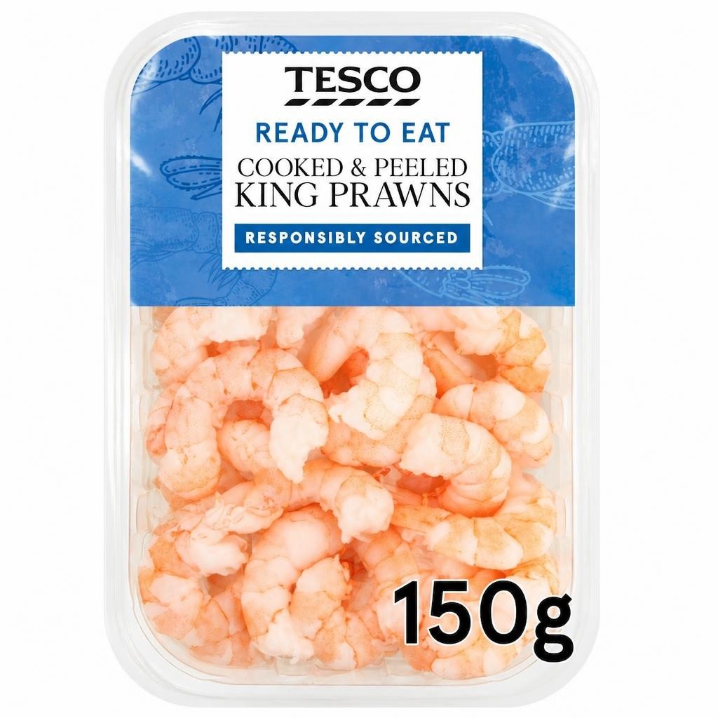 Tesco Cooked And Peeled King Prawns 150G
