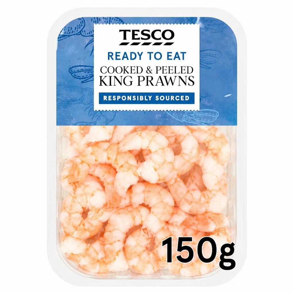 Tesco Cooked And Peeled King Prawns 150G