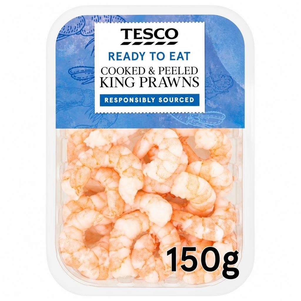 Tesco Cooked And Peeled King Prawns 150G