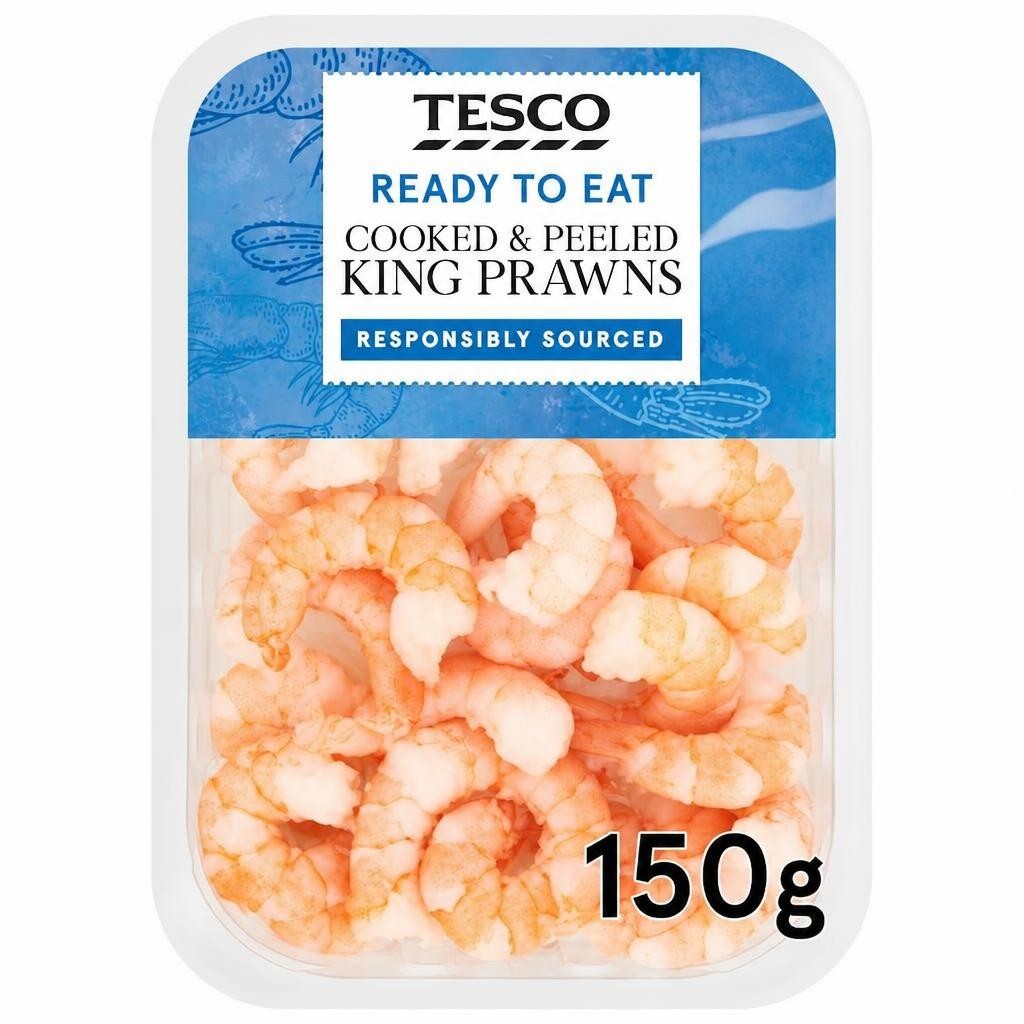 Tesco Cooked And Peeled King Prawns 150G