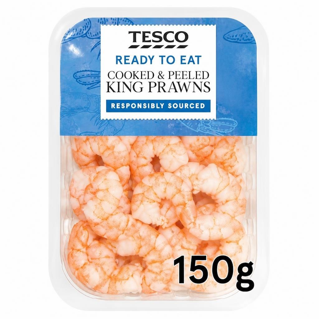 Tesco Cooked And Peeled King Prawns 150G