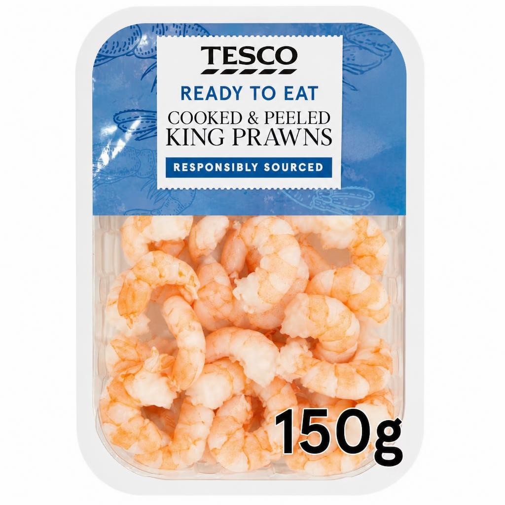 Tesco Cooked And Peeled King Prawns 150G