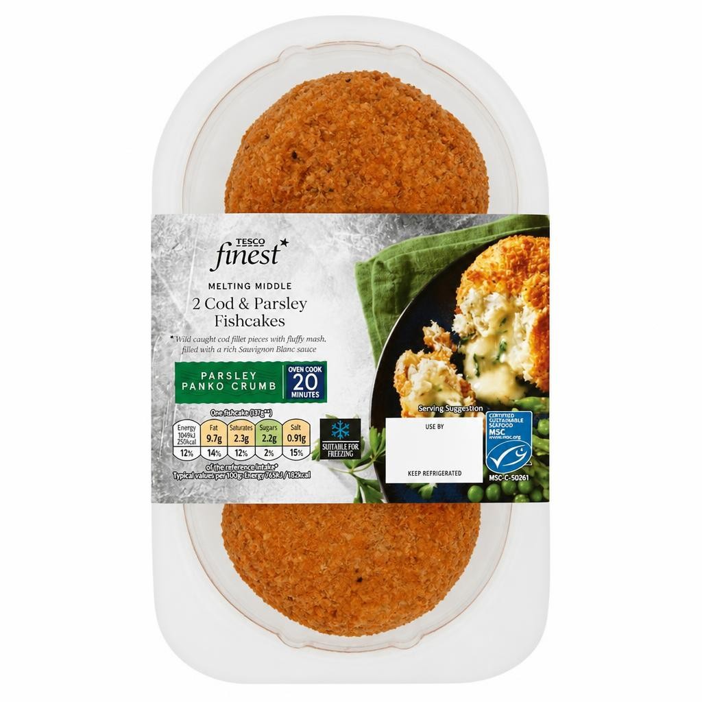 Tesco Finest 2 Cod & Parsley Fishcakes 290G