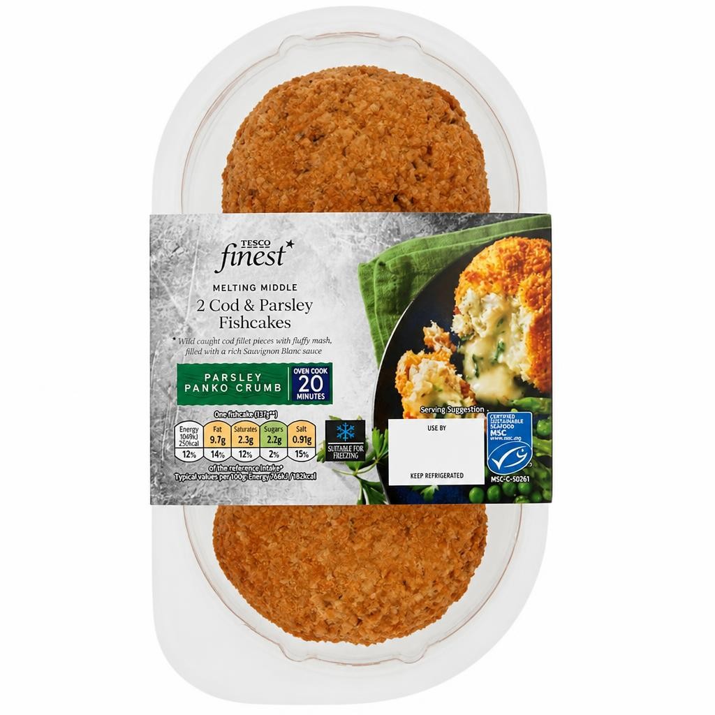 Tesco Finest 2 Cod & Parsley Fishcakes 290G
