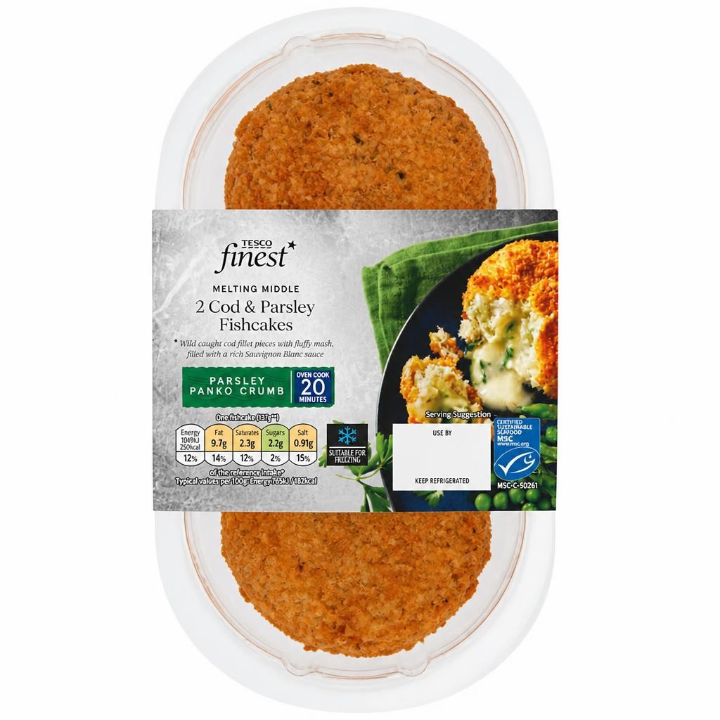 Tesco Finest 2 Cod & Parsley Fishcakes 290G