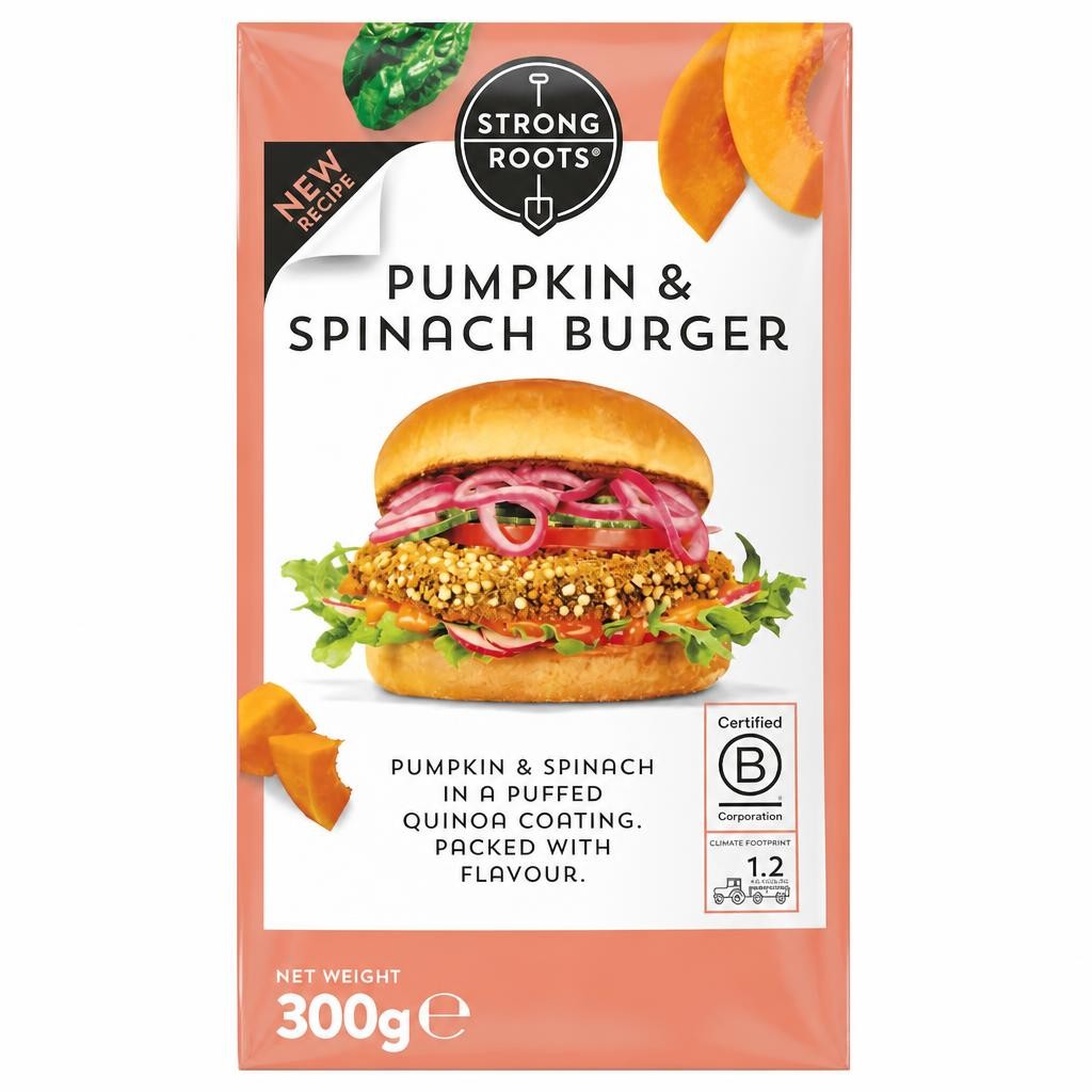 Strong Roots The Pumpkin & Spinach Burger 300G