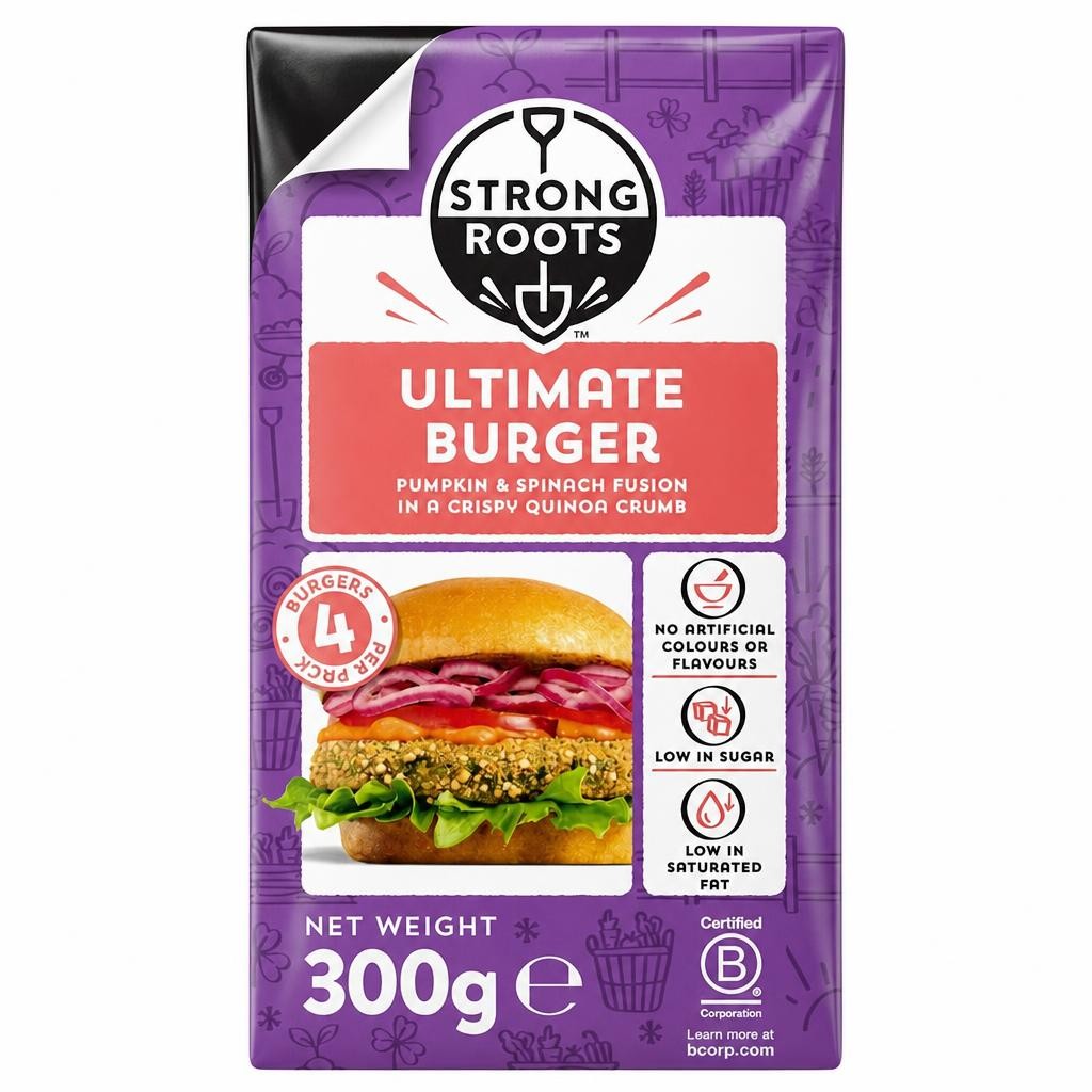 Strong Roots The Pumpkin & Spinach Burger 300G