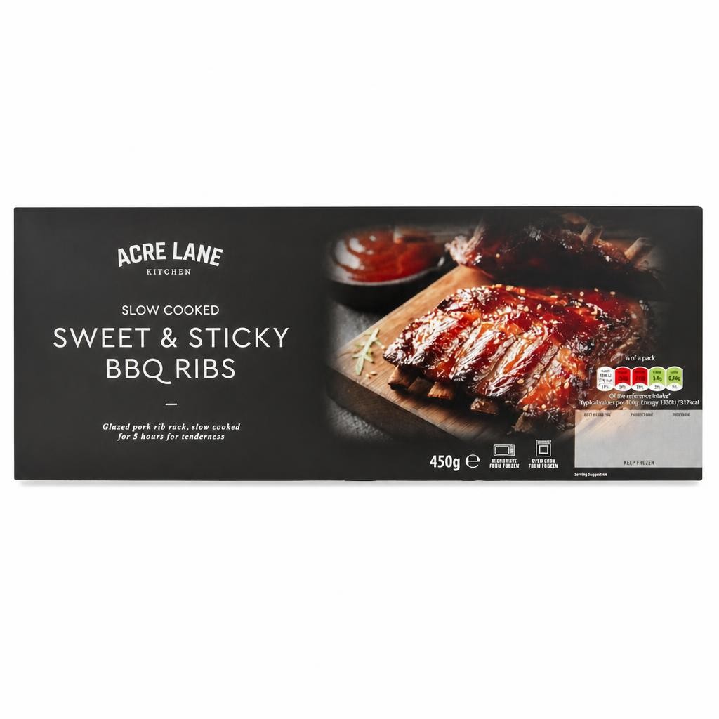 Acre Lane Kitchen Sweet & Sticky Bbq Pork Ribs 450G