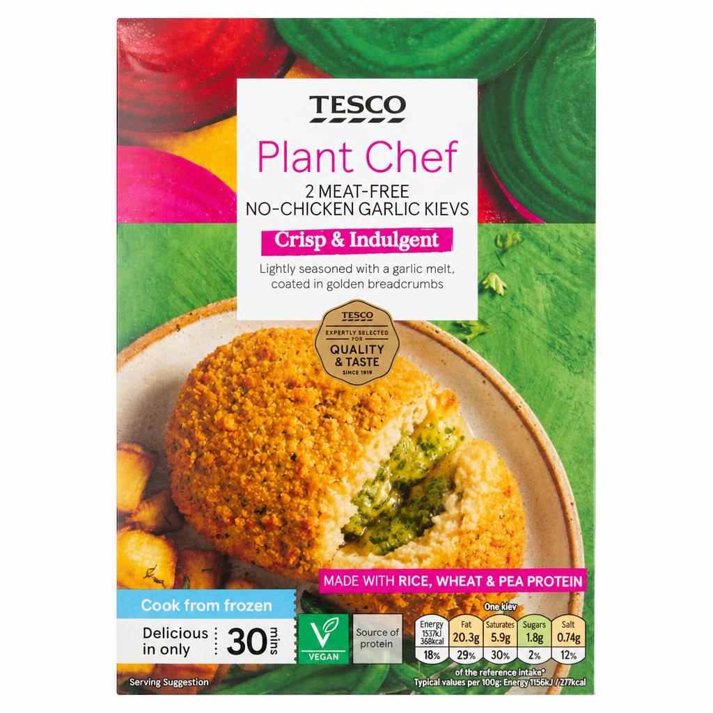 Tesco Plant Chef 2 Meat-Free No-Ckn Garlic Kievs 280G