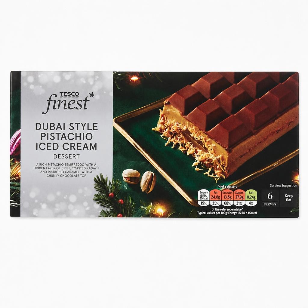 Tesco Finest Dubai Style Pistachio Iced Cream Dessert 500g