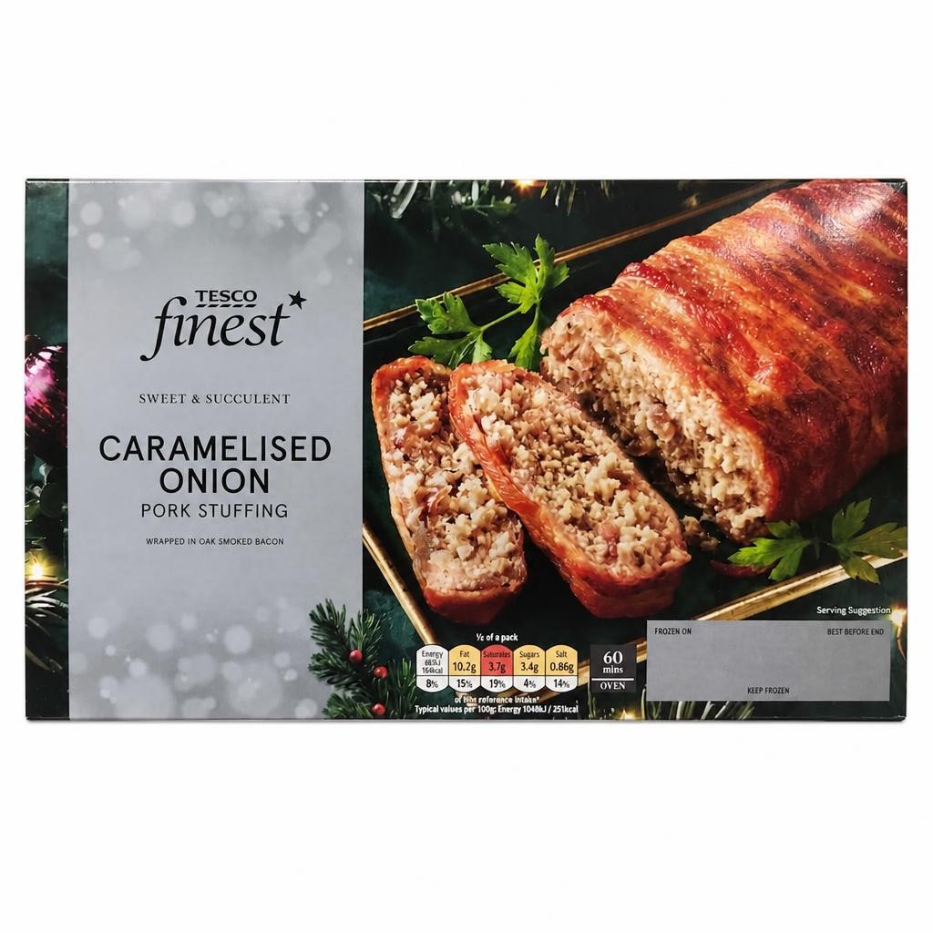 Tesco Finest Caramelised Onion Pork Stuffing Wrapped in Bacon 360g
