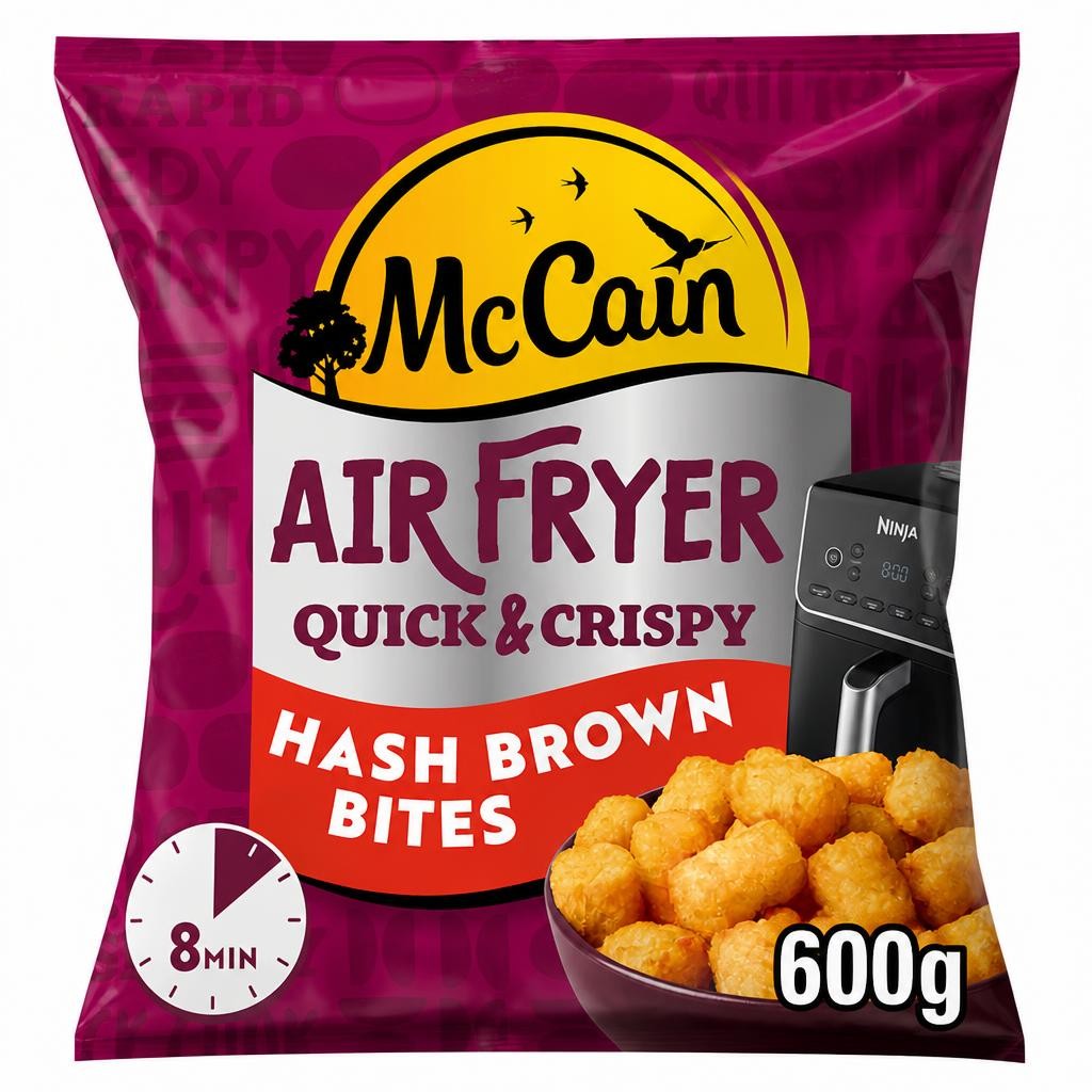 McCain Air Fryer Quick & Crispy Potato Hash Brown Bites 600g