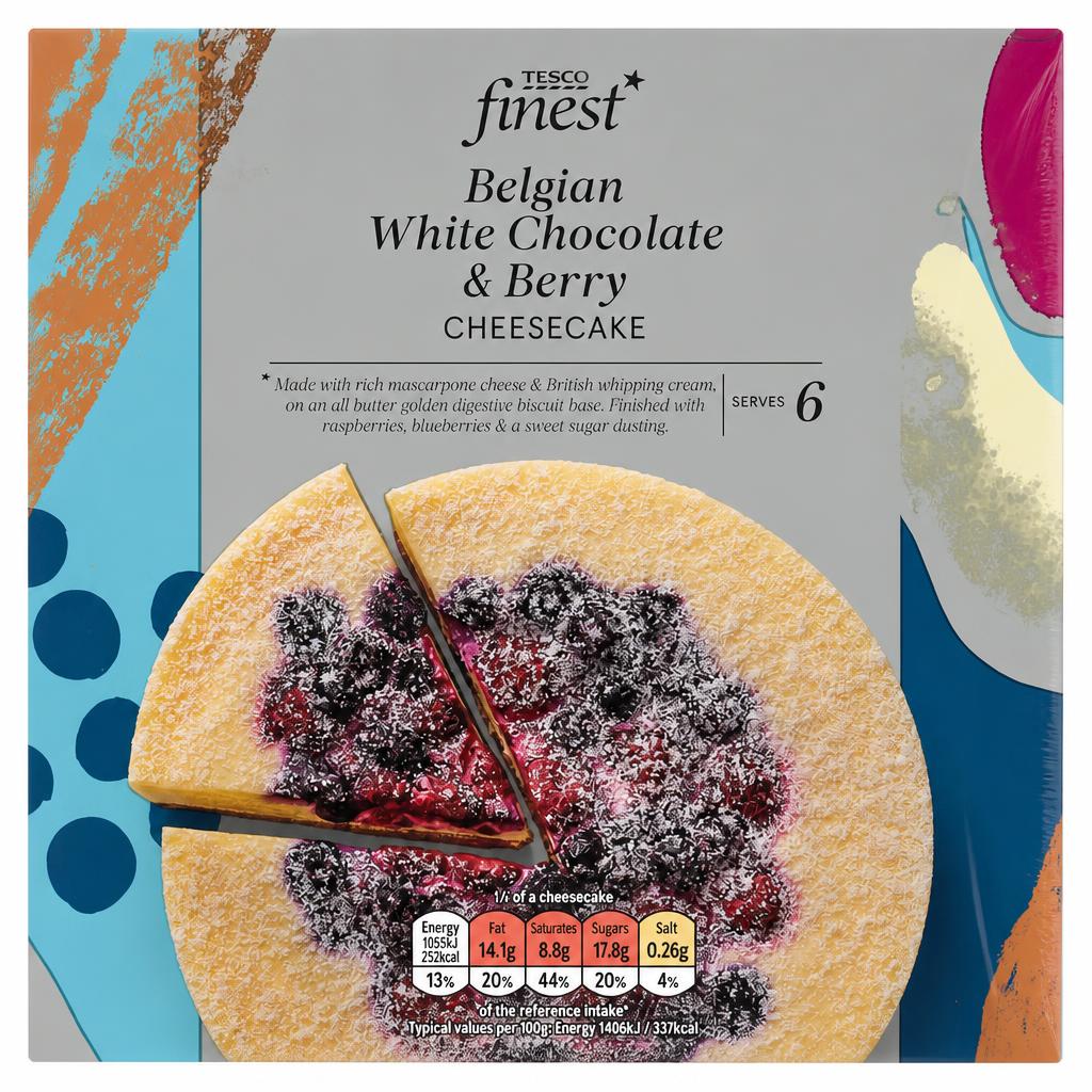Tesco Finest Belgian White Chocolate & Berry Cheesecake 450g