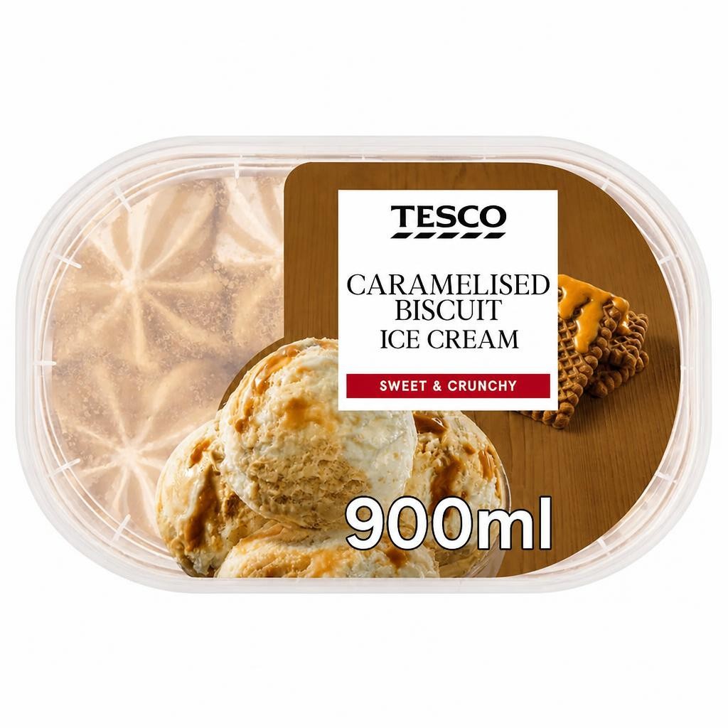 Tesco Caramelised Biscuit Ice Cream 900ml