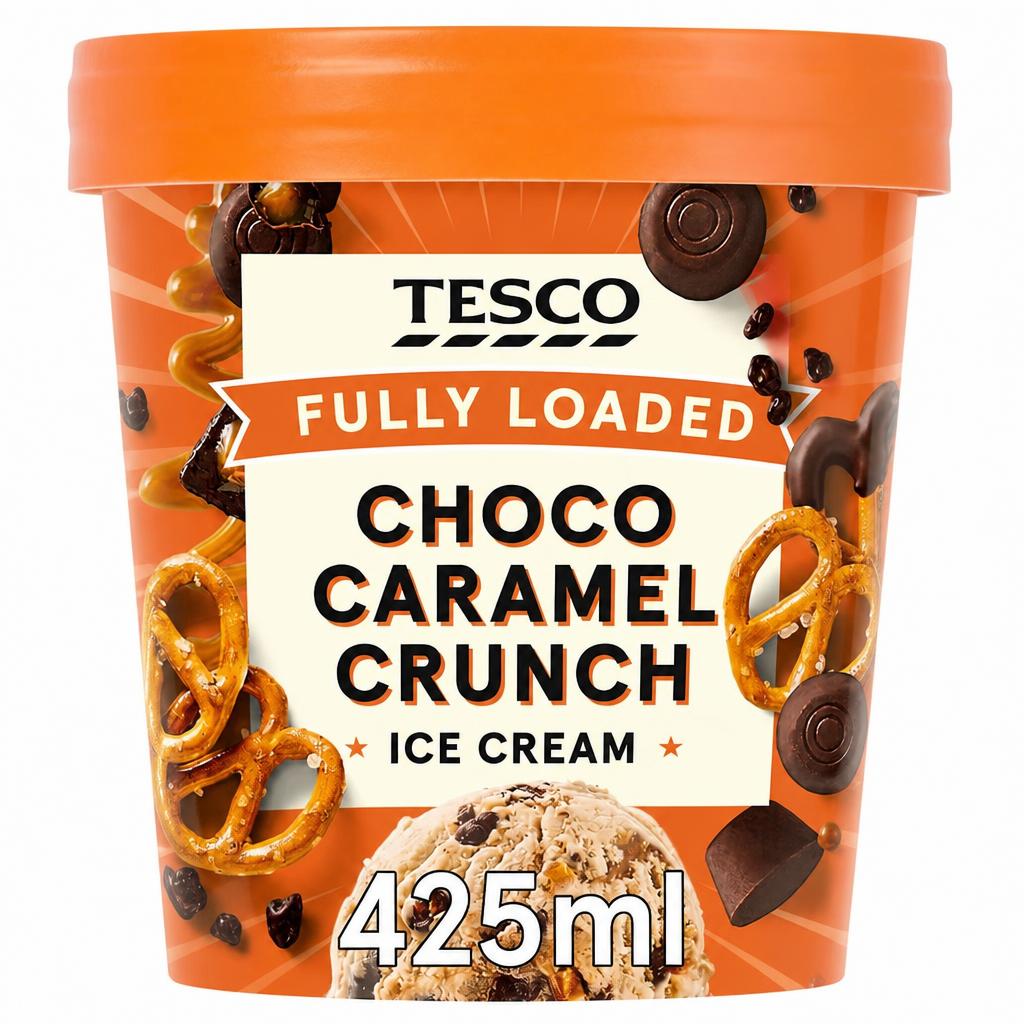 Tesco Fully Loaded Choco Caramel Crunch Ice Cream 425ml