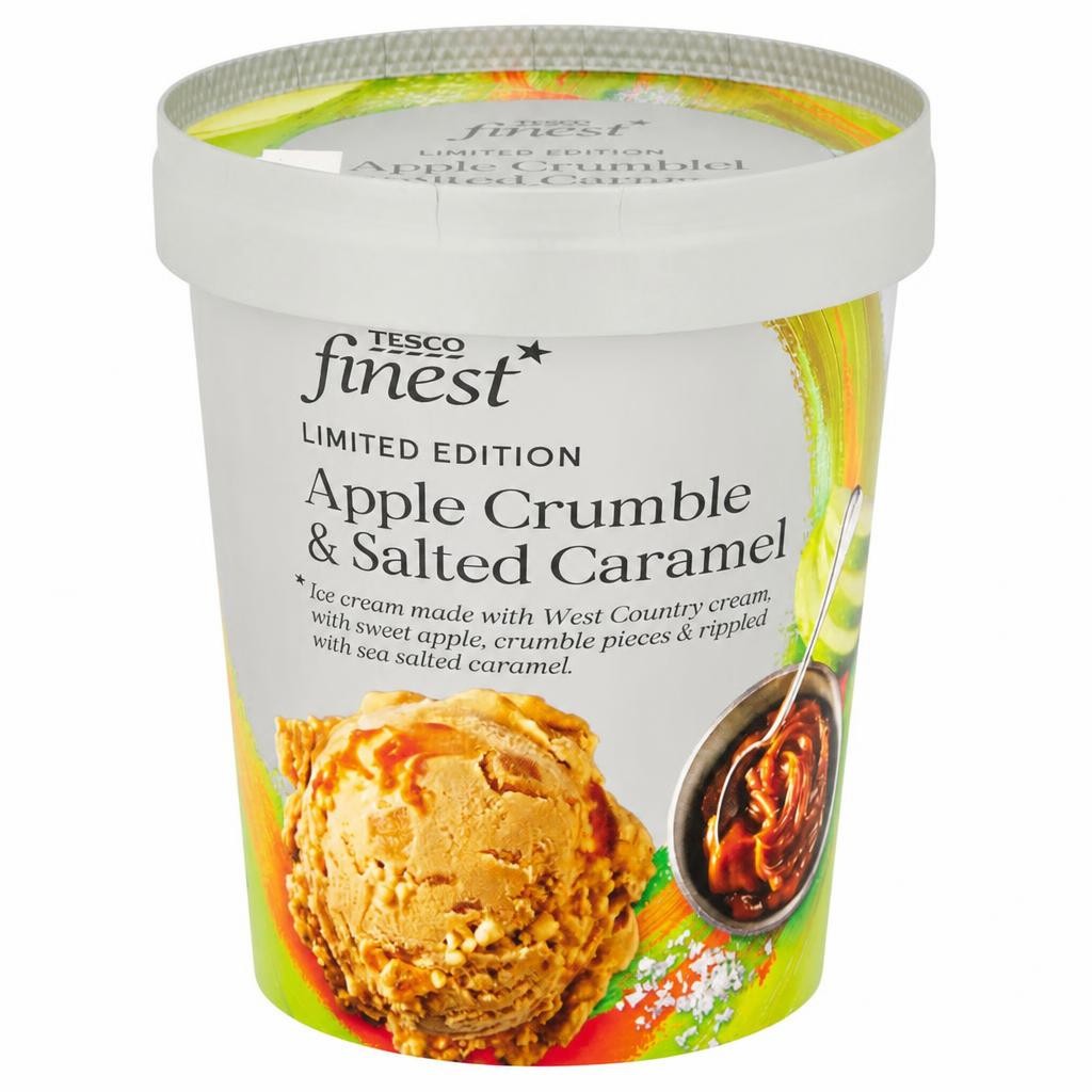 Tesco Finest Apple Crumble & Salted Caramel Ice Cream Tub 480ml